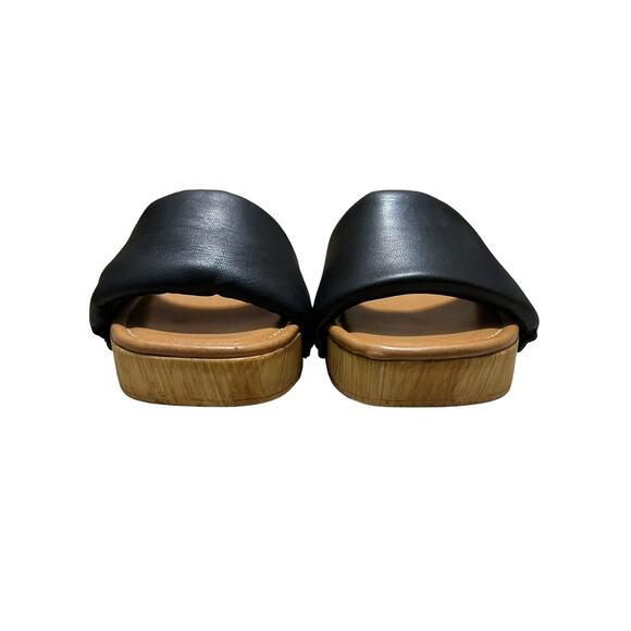 Steve Madden Chana Woody Platform Slide Clog Sandals  Size 7 Black Slip-on Heels - Picture 3 of 11